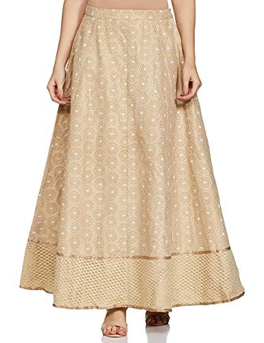 indya women contemporary skirt, beige, s