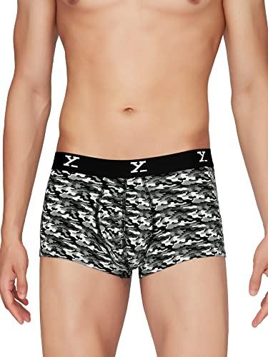 xyxx men's modal printed trunks (pack of 1) (xy_r5_trnk_01_camo monocrom