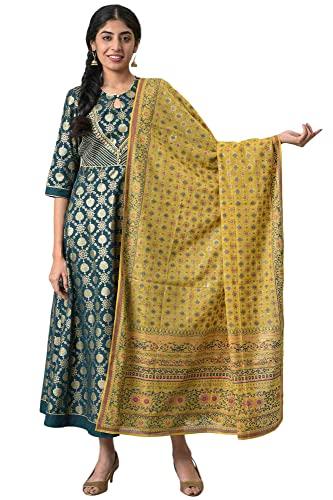 yellow placement print silver chiffon dupatta