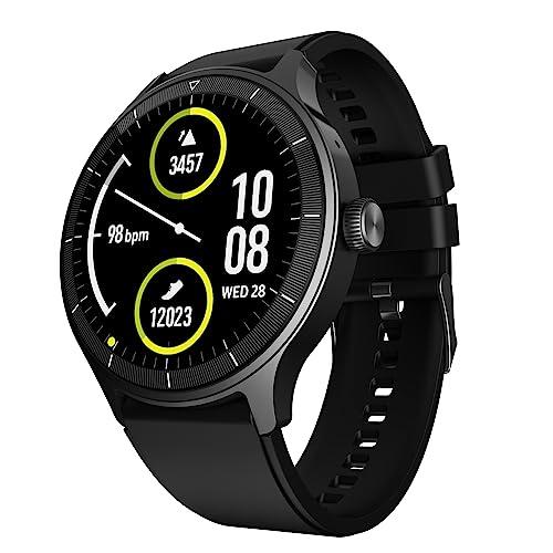 beatxp flux 1.45" (3.6 cm) ultra hd display bluetooth calling smart watch, 415 * 415px, 60hz refresh rate, rotary crown, 500 nits, health tracking, 100+ sports modes (black)