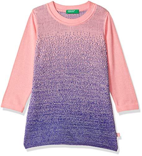 united colors of benetton girls' sweater (19a1tric2008i_902_pink with blue_2y)