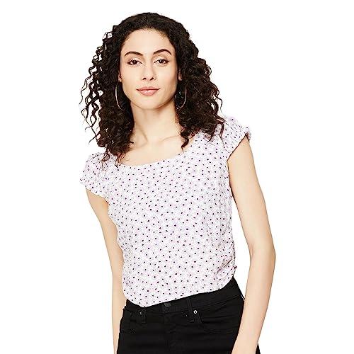 ginger by lifestyle women lavender viscose rayon regular fit printed top_xl