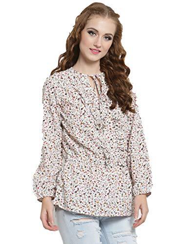 sera women's floral regular fit top (la2620_offwhite medium)