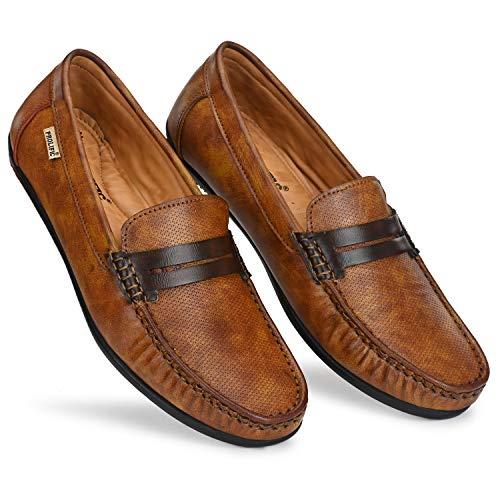 prolific men's shock absorbing casual loafers & driving shoes tan