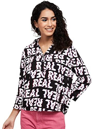 max women's regular blouse (su22shrt03_black xs)