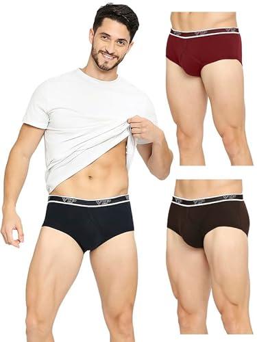 vip spector men's 100% cotton briefs with ultra soft waistband underwear 110 cm (pack of 3) assorted