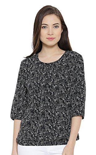 sera women's floral regular fit top (la2278_black small)