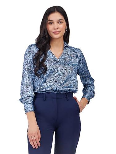 fablestreet satin animal print shirt - blue