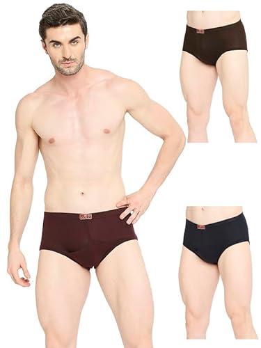 vip gold men's hipster fit cotton briefs, solid assorted colours - pack of 3 (85cm)