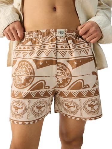 the souled store official disney: maui magic comfortable ultra soft above the knee cotton boxer shorts multicolour