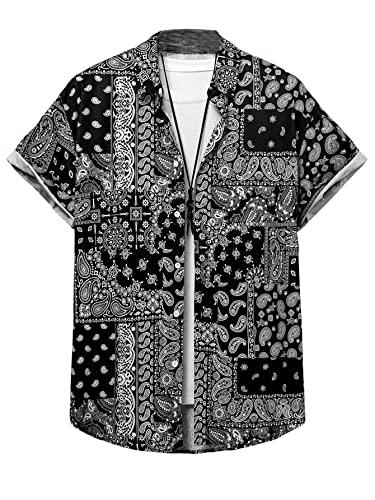 lymio casual shirt for men|| shirt for men|| men stylish shirt || men printed shirt (small-karrey) (xl, black)