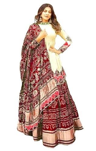 trendmalls women's indian festival satin silk party hand work lehengas choli & dupatta full stitched (x-large, brown)