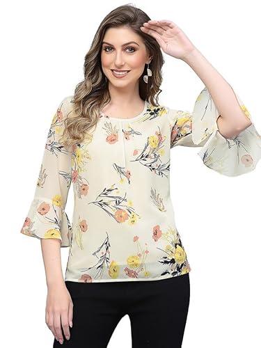 selvia women's georgette digital printed regular top (419tk7331n-m_off white & multi)