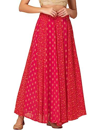 indya georgette western skirt pink