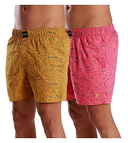 freecultr men's modal boxer shorts (pack of 2) (fc-prnt-bxr-ylw-pnk-02_xl_yellow & pink_xl)