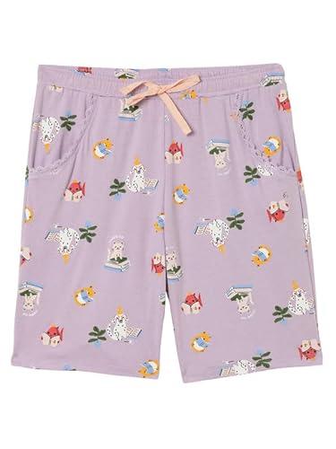 jockey rg03 girl's super combed cotton relaxed fit printed shorts with side pockets (prints may vary)_lavendula_11-12 yrs