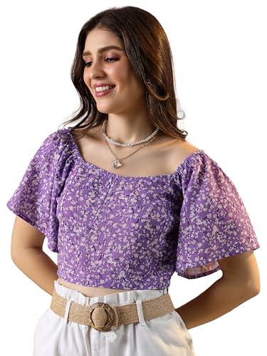 ketch women's regular fit tops (khtp000411_purple white multi