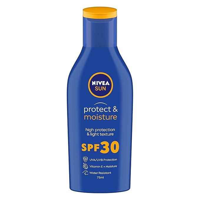 nivea sun lotion, spf 30, water resistant sunscreen for men & women, 75ml