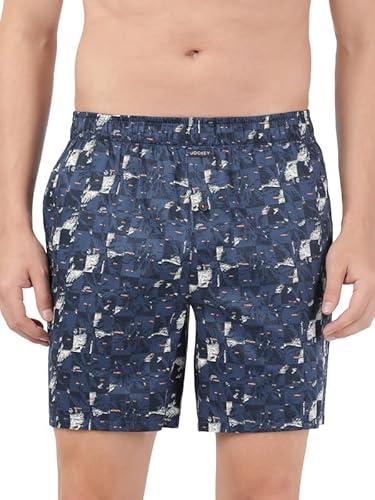 jockey men's super combed cotton satin weave printed boxer shorts_ny07_navy_m