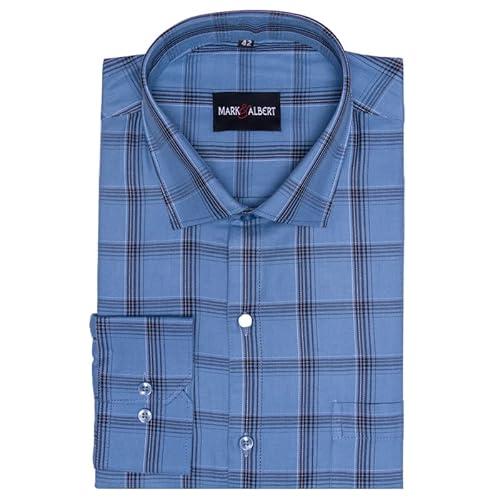 mark & albert men's regular fit formal shirt (twl-11_blue_38)