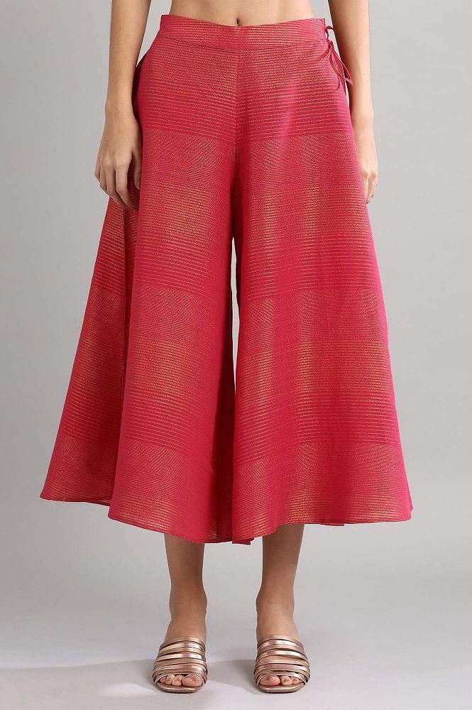 pink flared palazzos