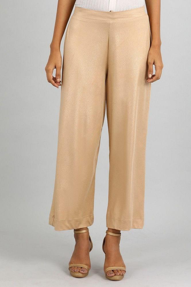 golden shimmer palazzos