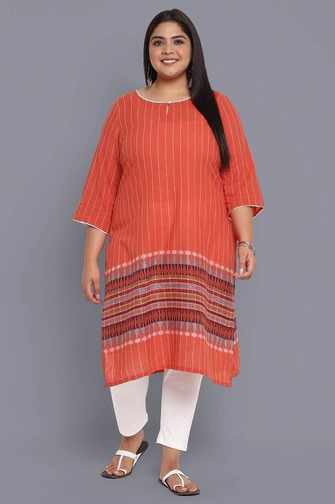 burnt orange ethnic kurta