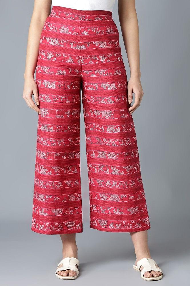 wine printed palazzos