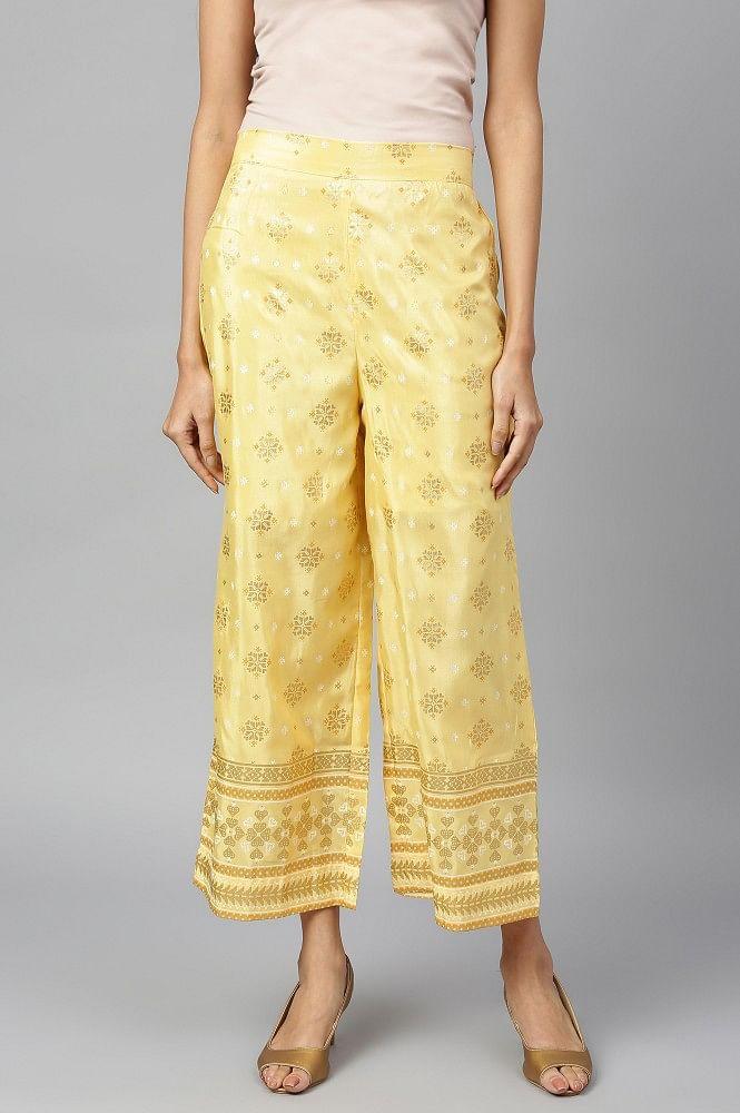 gold printed palazzos