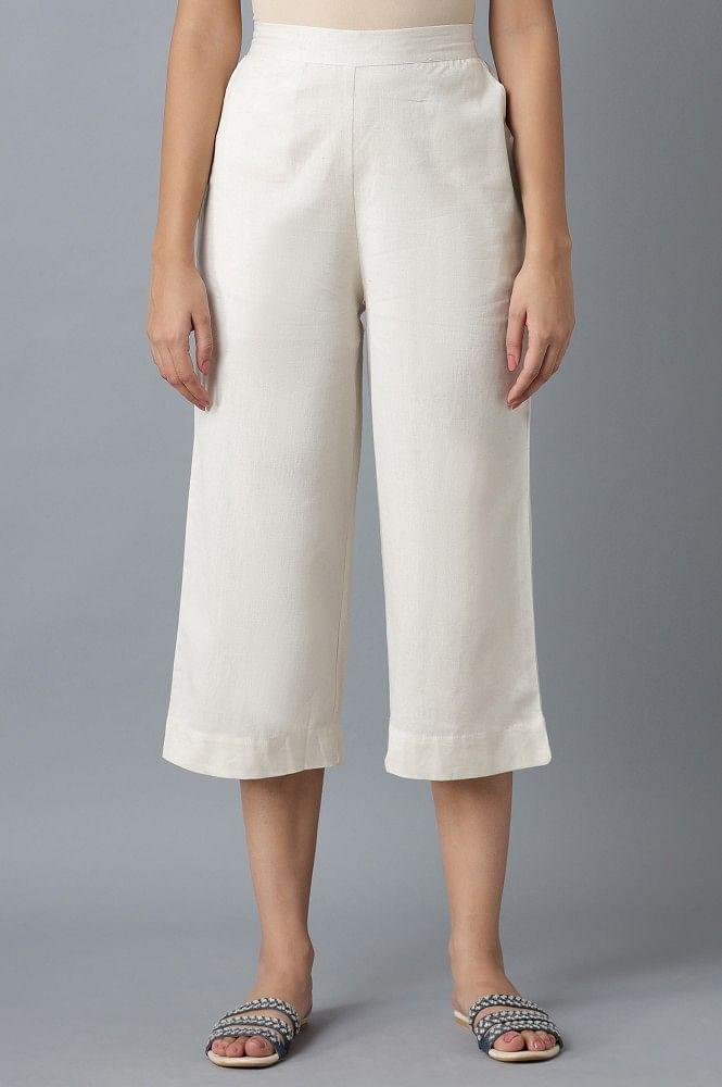 beige calf length culottes