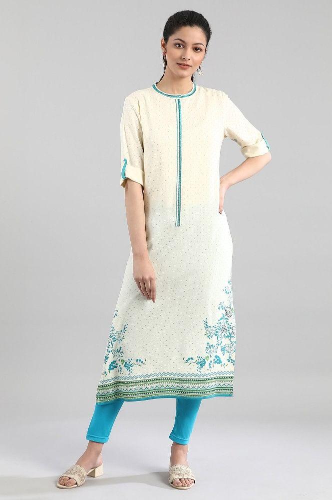 natural printed kurta