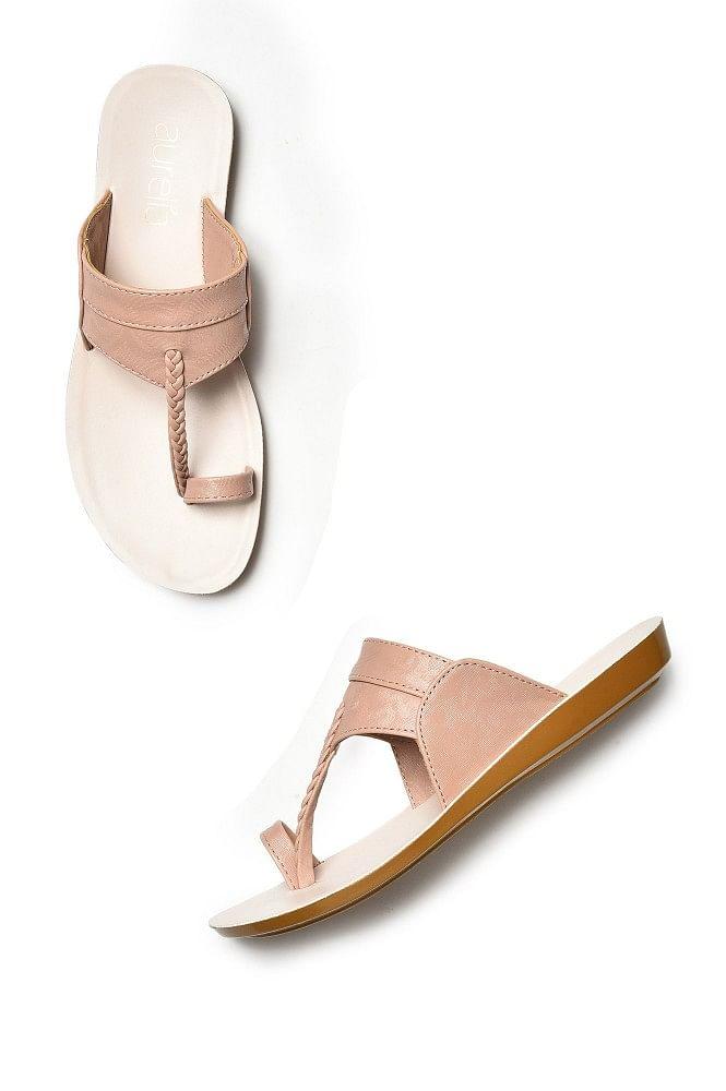 aurelia blush textured almond toe flat