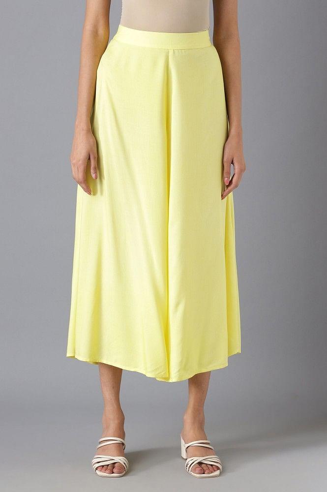 lime yellow solid culottes