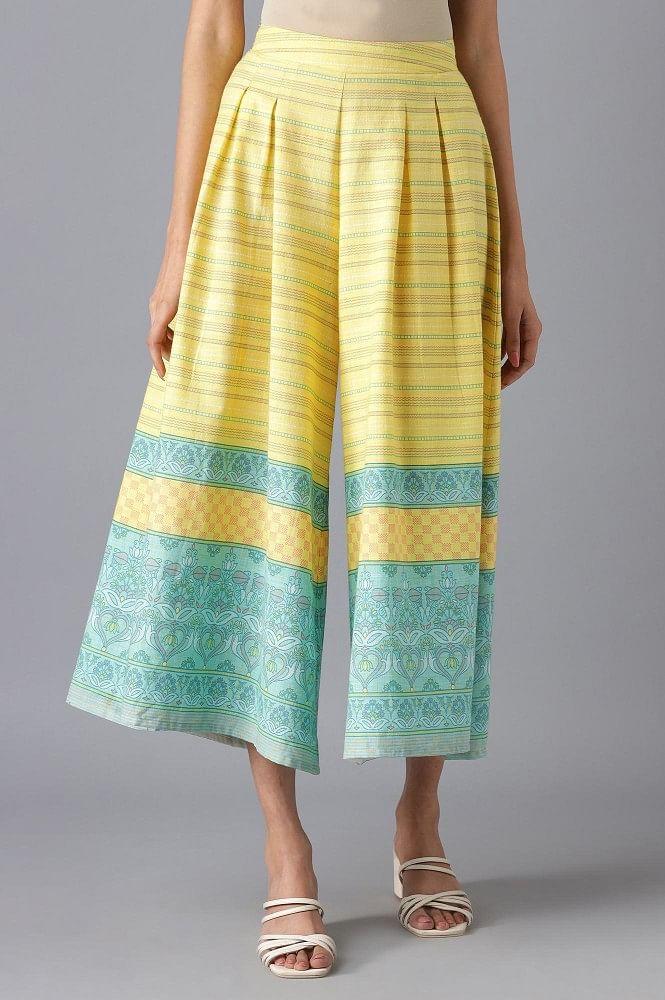 yellow solid culottes