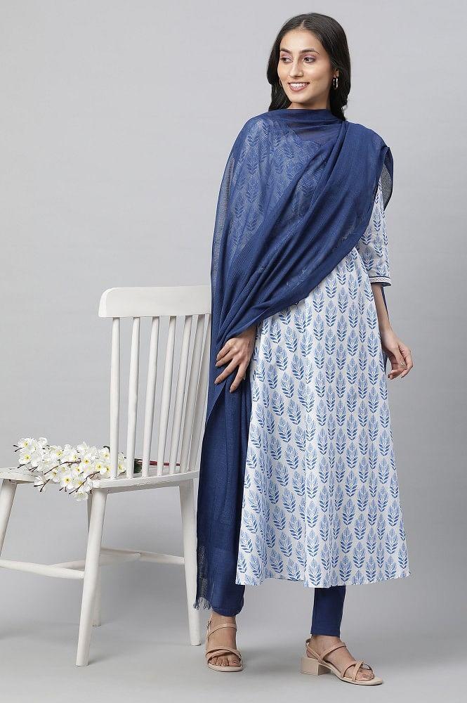 blue classic woven dupatta