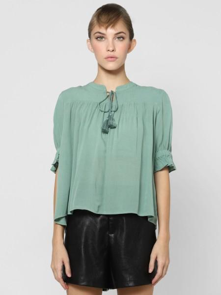 casual regular sleeves solid women green top