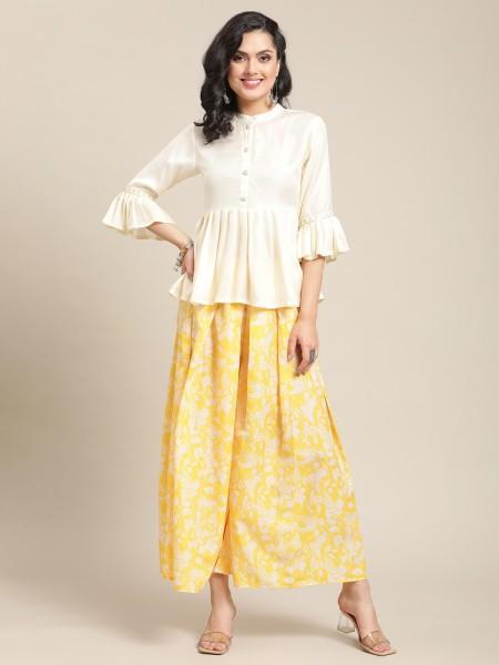 casual bell sleeves solid women white top