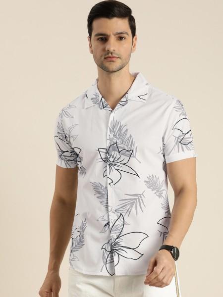 men slim fit printed casual shirt