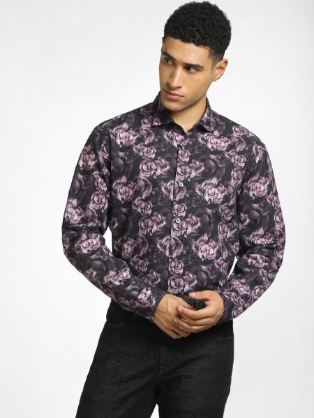 men regular fit printed casual shirt