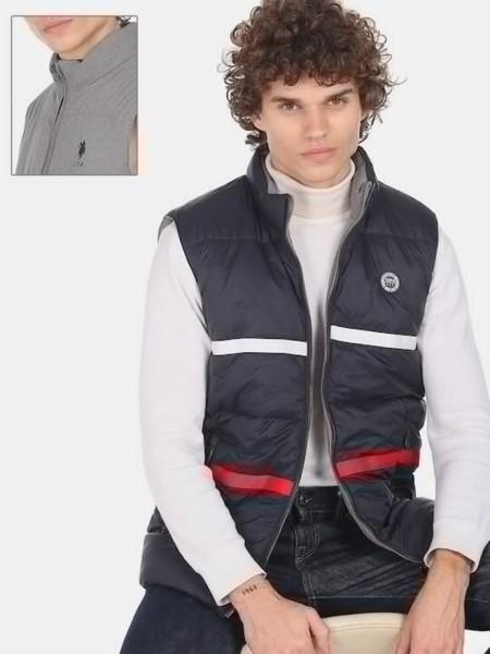 men striped casual jacket