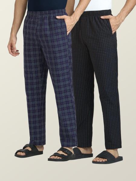 pack of 2 men checkered multicolor track pants