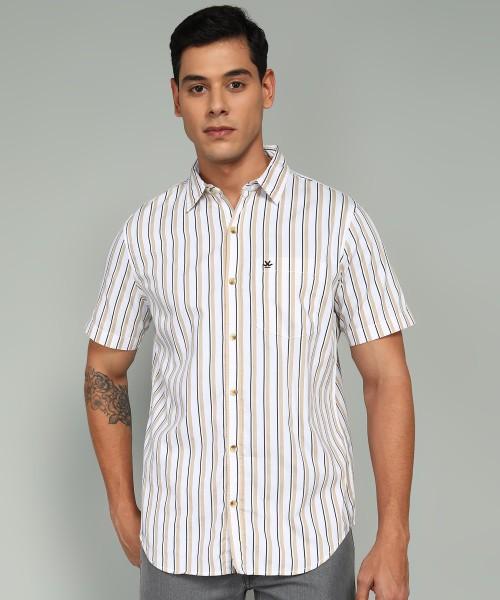 men slim fit striped casual shirt