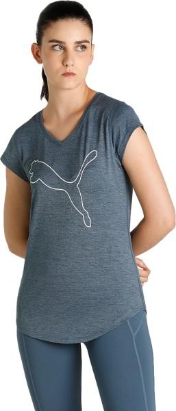 train fav heather cat tee women printed v neck polyester grey t-shirt