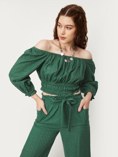 casual regular sleeves solid women green top