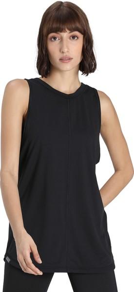 casual sleeveless solid women black top