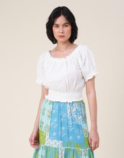 casual regular sleeves embroidered women white top