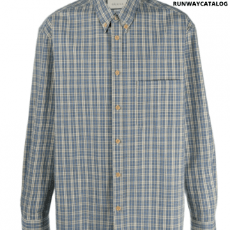 gucci checked button-down shirt