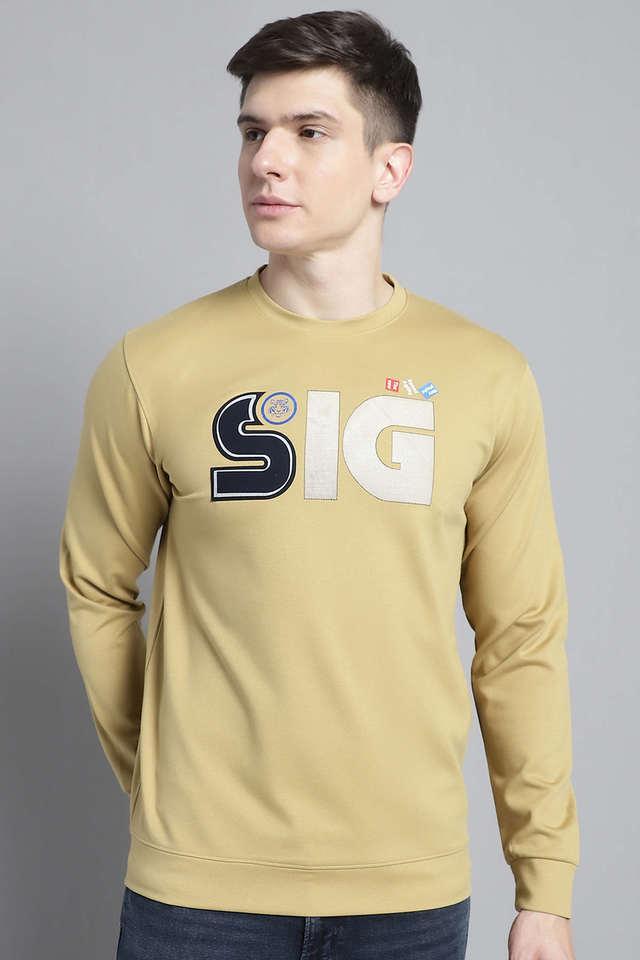 printed cotton round neck mens sweatshirt