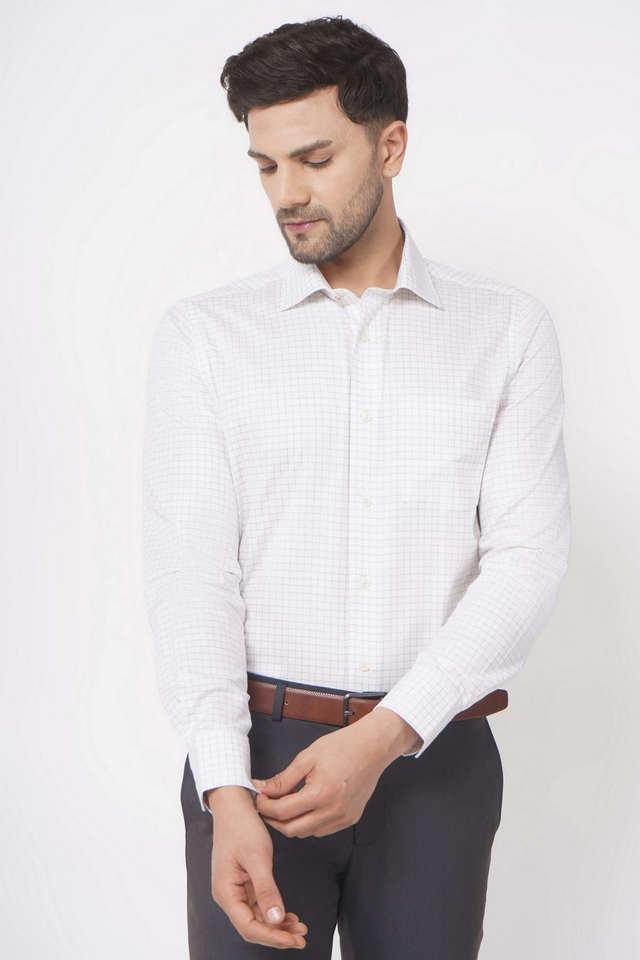 checks cotton slim fit mens casual shirt