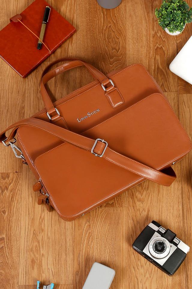 mens italian leather laptop bag multifunctional executive briefcase